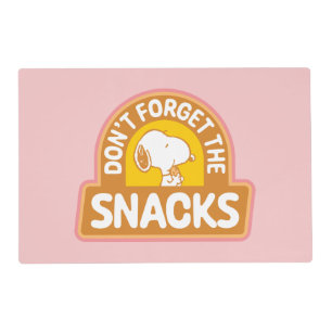 Peanuts   Snoopy Don't Forget the Snacks Placemat