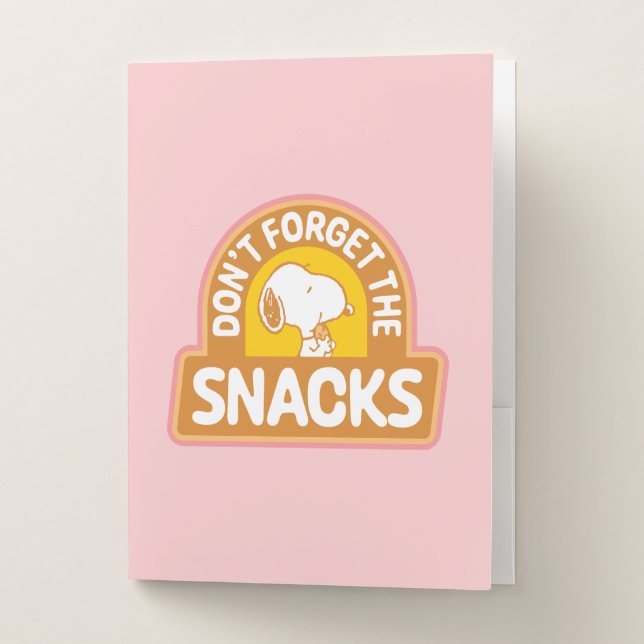 Peanuts | Snoopy Don't Forget the Snacks Pocket Folder (Front)