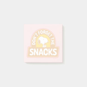 Peanuts Snoopy Don't Forget the Snacks Post-it Notes