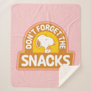 Peanuts Snoopy Don't Forget the Snacks Sherpa Blanket