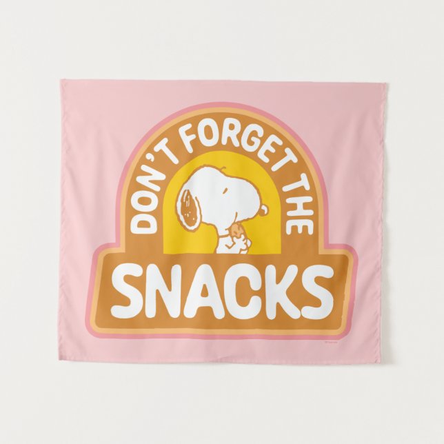 Peanuts | Snoopy Don't Forget the Snacks Tapestry (Front (Horizontal))