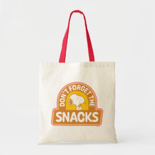 Peanuts Snoopy Don't Forget the Snacks Tote Bag