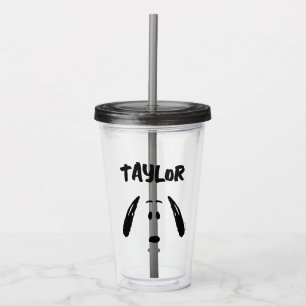 Peanuts   Snoopy Face   Add Your Name Acrylic Tumbler