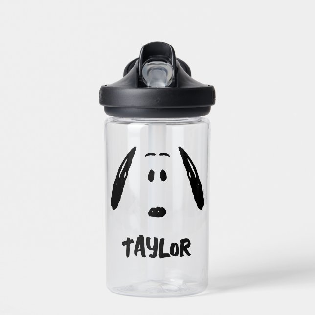 Peanuts | Snoopy Face | Add Your Name Water Bottle (Front)