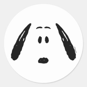 Peanuts   Snoopy Face Classic Round Sticker