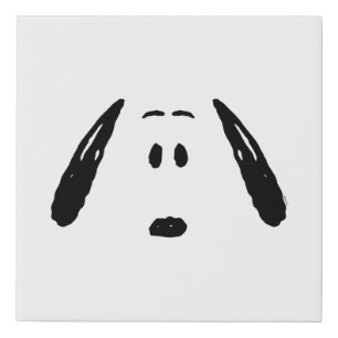 Peanuts   Snoopy Face Faux Canvas Print