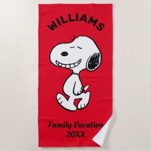 Peanuts Snoopy Family Vacation Beach Towel