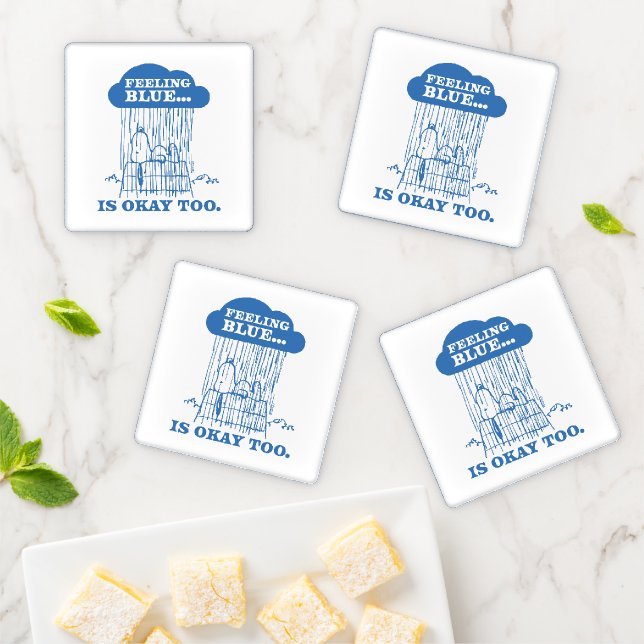 Peanuts | Snoopy Feeling Blue Is OK Too Coaster Set (In Situ)