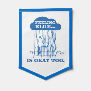 Peanuts   Snoopy Feeling Blue Is OK Too Pennant