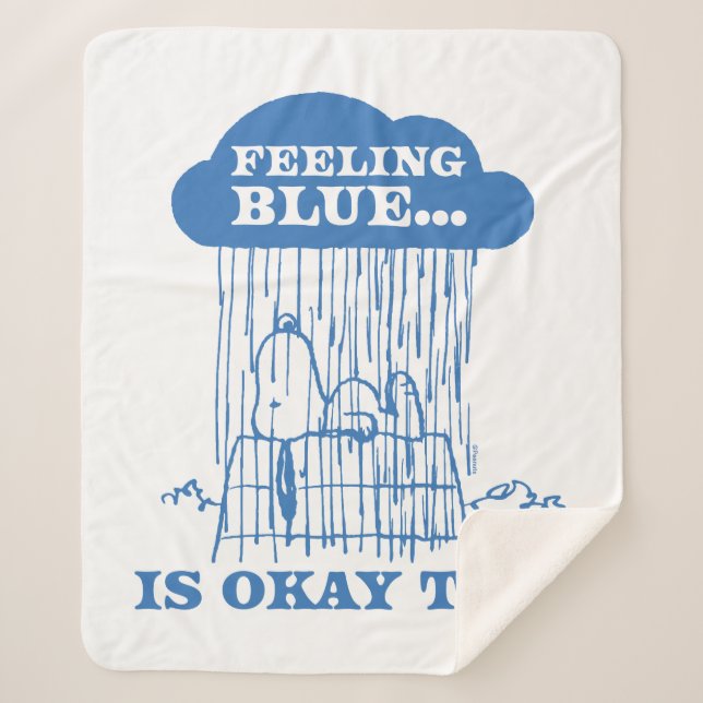 Peanuts | Snoopy Feeling Blue Is OK Too Sherpa Blanket (Front)