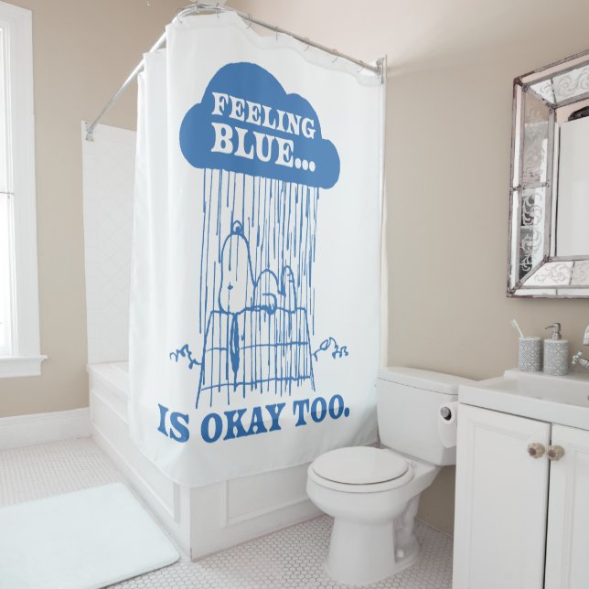 Peanuts | Snoopy Feeling Blue Is OK Too Shower Curtain (In Situ)
