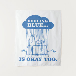 Peanuts Snoopy Feeling Blue Is OK Too Tapestry