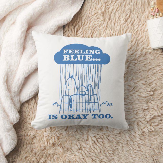 Peanuts | Snoopy Feeling Blue Is OK Too Throw Pillow (Blanket)