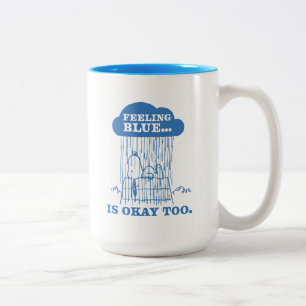 Peanuts Snoopy Feeling Blue Is OK Too Two-Tone Coffee Mug