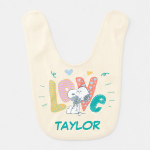 Peanuts Snoopy Flower Love Baby Bib