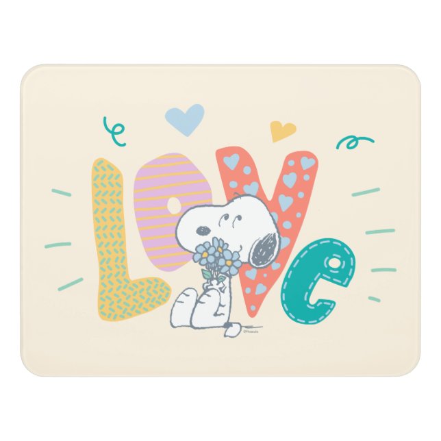 Peanuts | Snoopy Flower Love Door Sign (Contemporary Front)