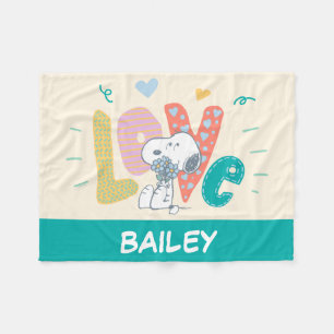 Peanuts   Snoopy Flower Love Fleece Blanket