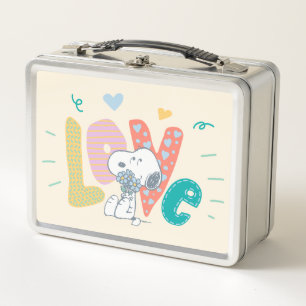Peanuts Snoopy Flower Love Metal Lunch Box