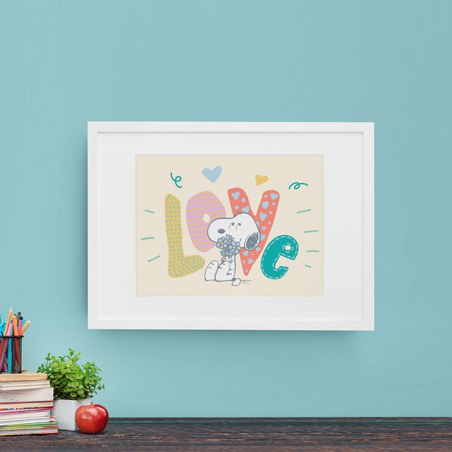 Peanuts | Snoopy Flower Love Poster (Poster in frame)