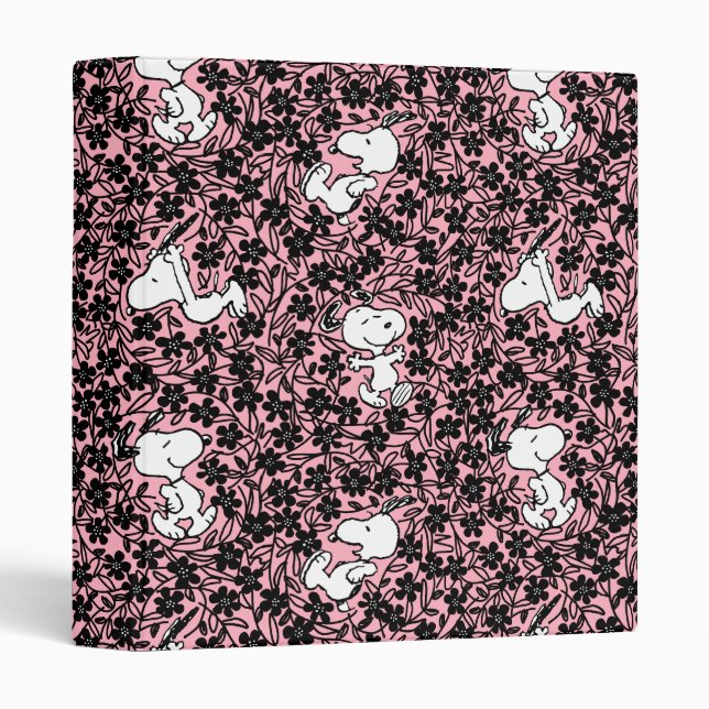 Peanuts | Snoopy Flower Vine Pattern 3 Ring Binder (Front/Spine)