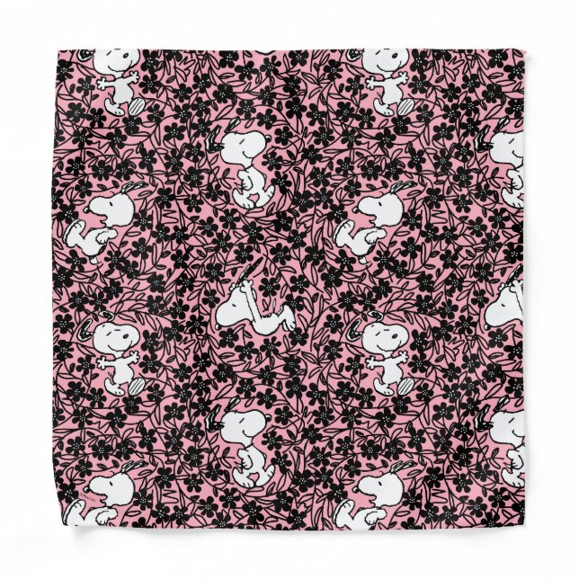 Peanuts | Snoopy Flower Vine Pattern Bandana (Front)