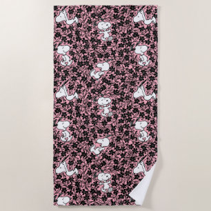 Peanuts Snoopy Flower Vine Pattern Beach Towel
