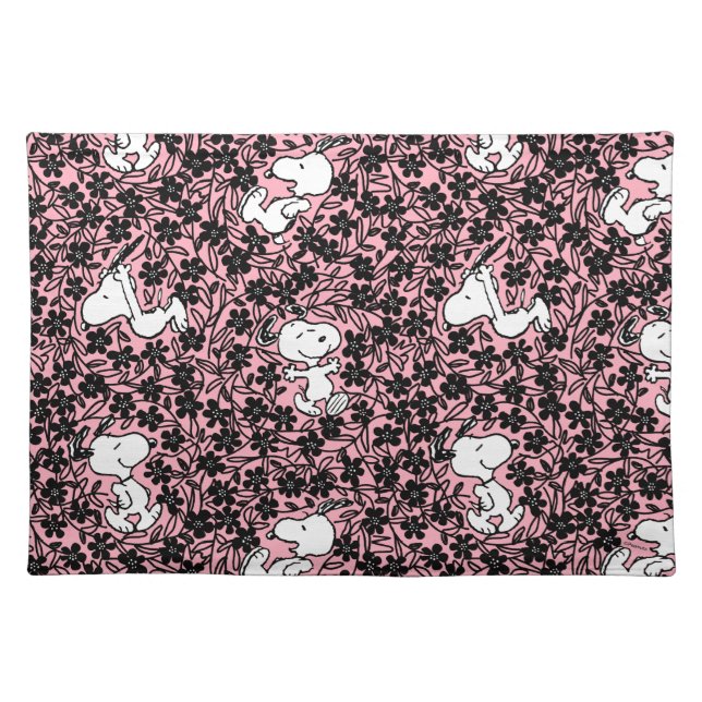 Peanuts | Snoopy Flower Vine Pattern Cloth Placemat (Front)