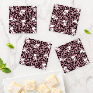 Peanuts Snoopy Flower Vine Pattern Coaster Set