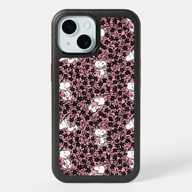 Peanuts | Snoopy Flower Vine Pattern iPhone 15 Case (Back)