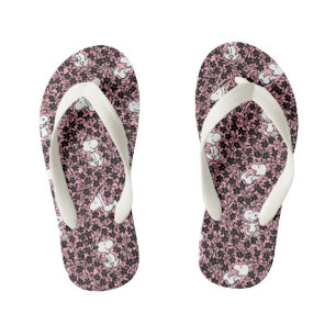 Peanuts Snoopy Flower Vine Pattern Kid's Flip Flops