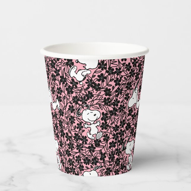 Peanuts | Snoopy Flower Vine Pattern Paper Cups (Front)