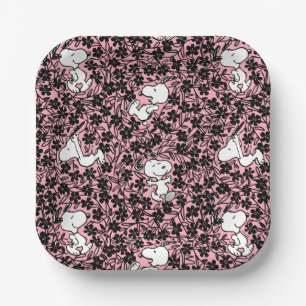 Peanuts   Snoopy Flower Vine Pattern Paper Plates