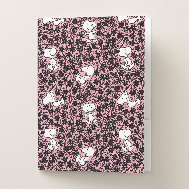 Peanuts | Snoopy Flower Vine Pattern Pocket Folder (Front)