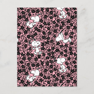 Peanuts Snoopy Flower Vine Pattern Postcard