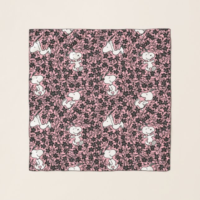 Peanuts | Snoopy Flower Vine Pattern Scarf (Front)
