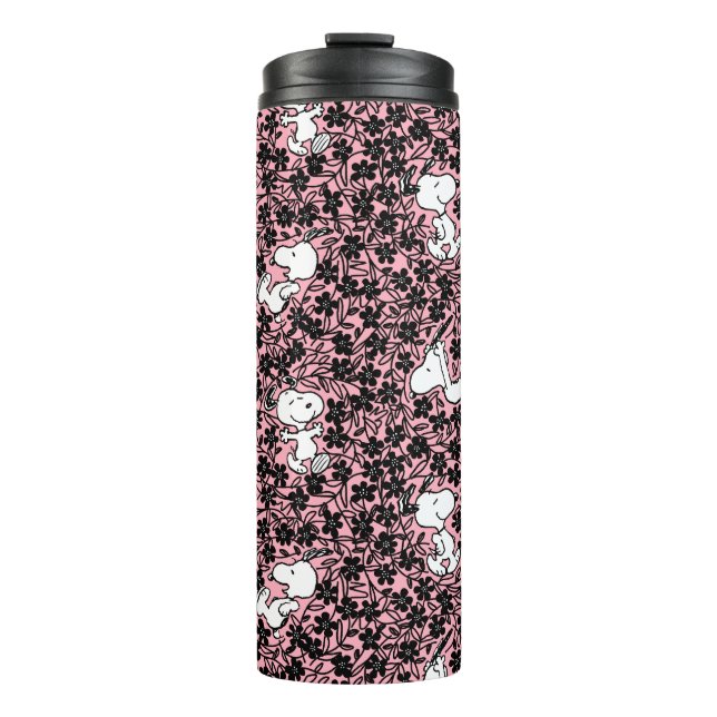 Peanuts | Snoopy Flower Vine Pattern Thermal Tumbler (Front)