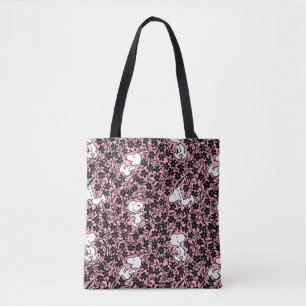 Peanuts Snoopy Flower Vine Pattern Tote Bag