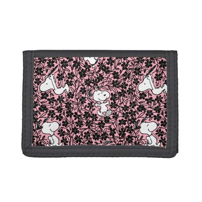Peanuts | Snoopy Flower Vine Pattern Trifold Wallet (Front)