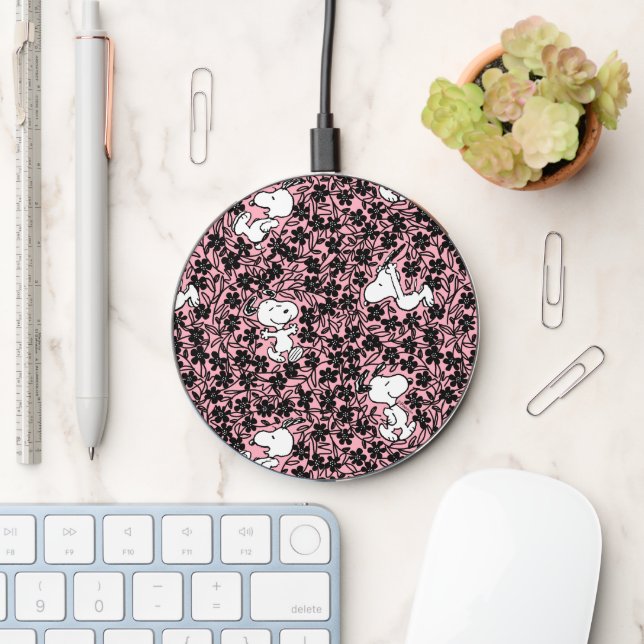 Peanuts | Snoopy Flower Vine Pattern Wireless Charger (Desk)