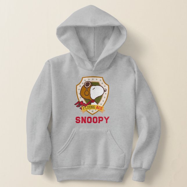 Peanuts | Snoopy Flying Ace Badge Hoodie (Laydown)