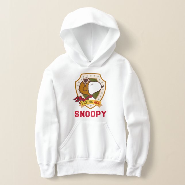 Peanuts | Snoopy Flying Ace Badge Hoodie (Laydown)
