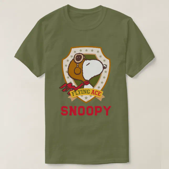 Peanuts | Snoopy Flying Ace Badge T-Shirt | Zazzle