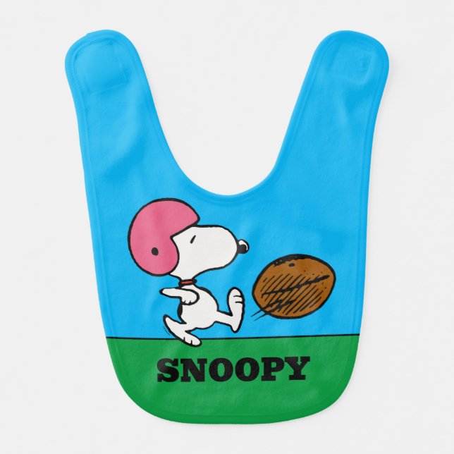 Peanuts | Snoopy Football Kicker Baby Bib (Front)