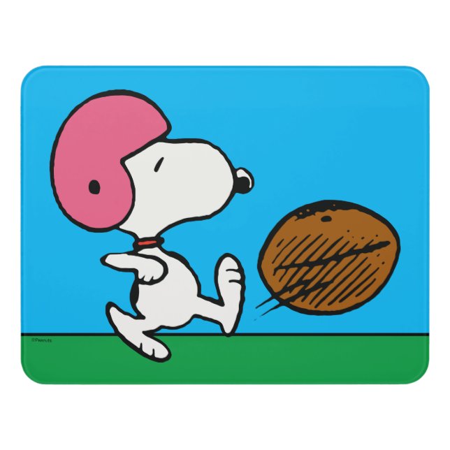Peanuts | Snoopy Football Kicker Door Sign (Contemporary Front)