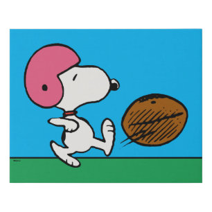 Peanuts Snoopy Football Kicker Faux Canvas Print
