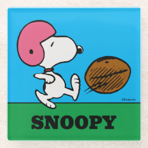 Peanuts Snoopy Football Kicker Glass Coaster