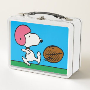 Peanuts Snoopy Football Kicker Metal Lunch Box