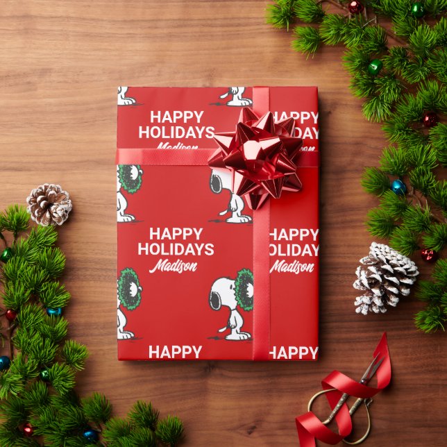 Peanuts | Snoopy for the Holidays | Add Your Name Wrapping Paper (Holiday Gift)