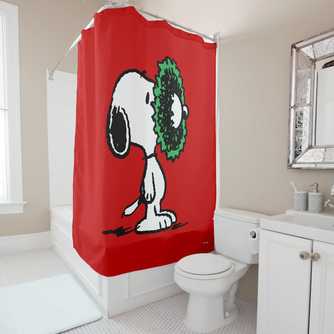 Peanuts Snoopy for the Holidays Shower Curtain Zazzle
