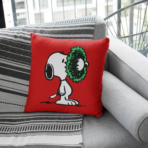 Peanuts  Snoopy for the Holidays Throw Pillow